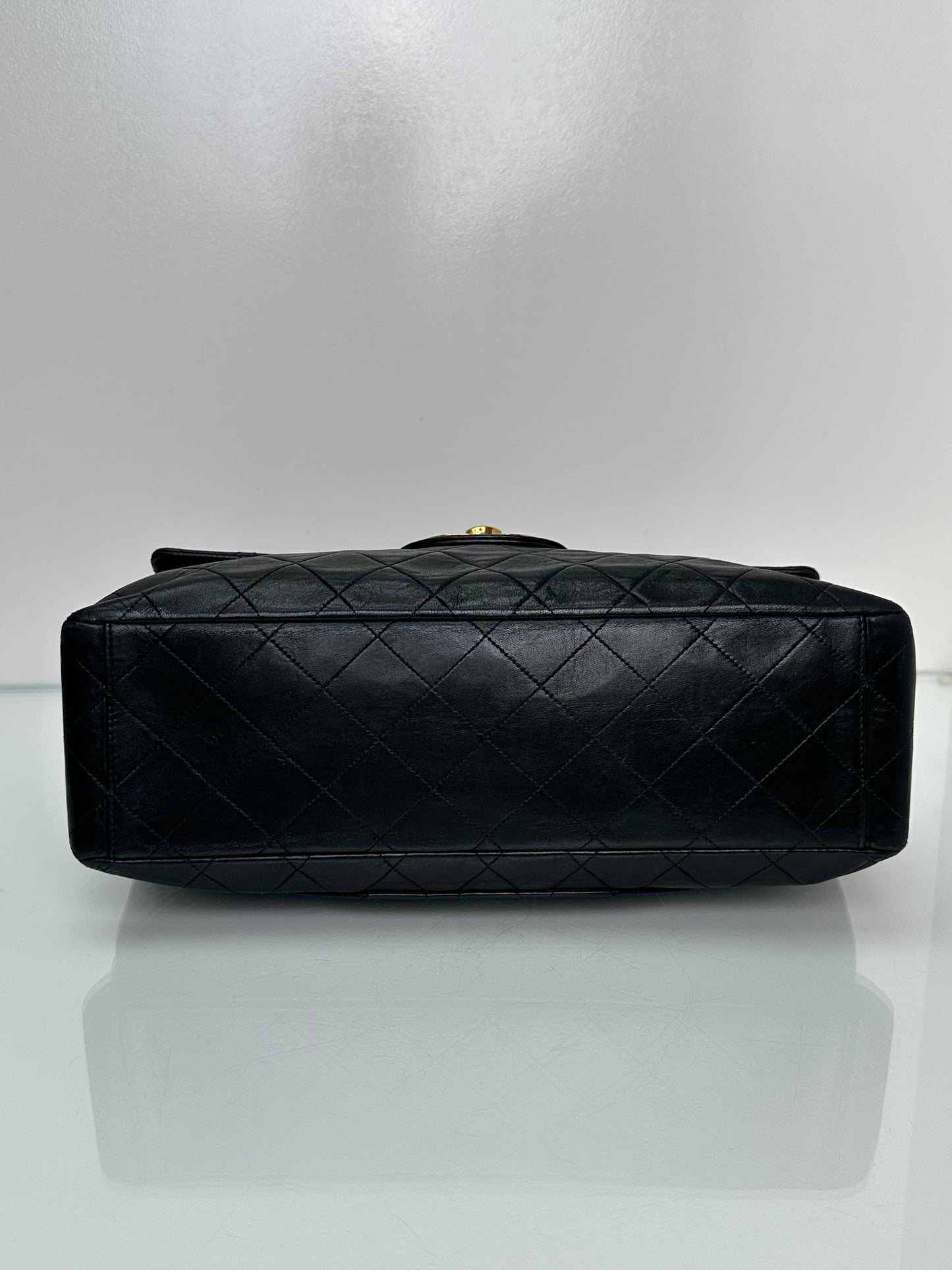Chanel Black Maxi Single Classic Flap Lambskin 24k GHW #48