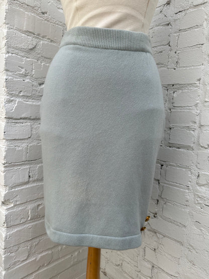 Chanel Robin Egg Blue Cashmere Skirt
