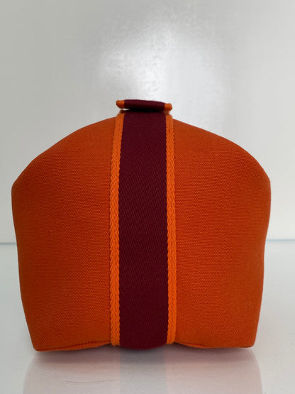 Hermes Brides de Brac Orange Toile Pouch SHW