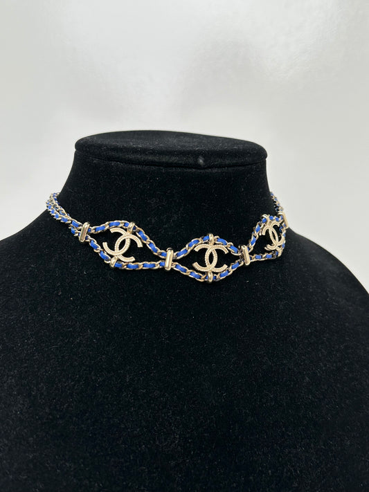 Chanel CC Blue Chain & Gold CC Necklace