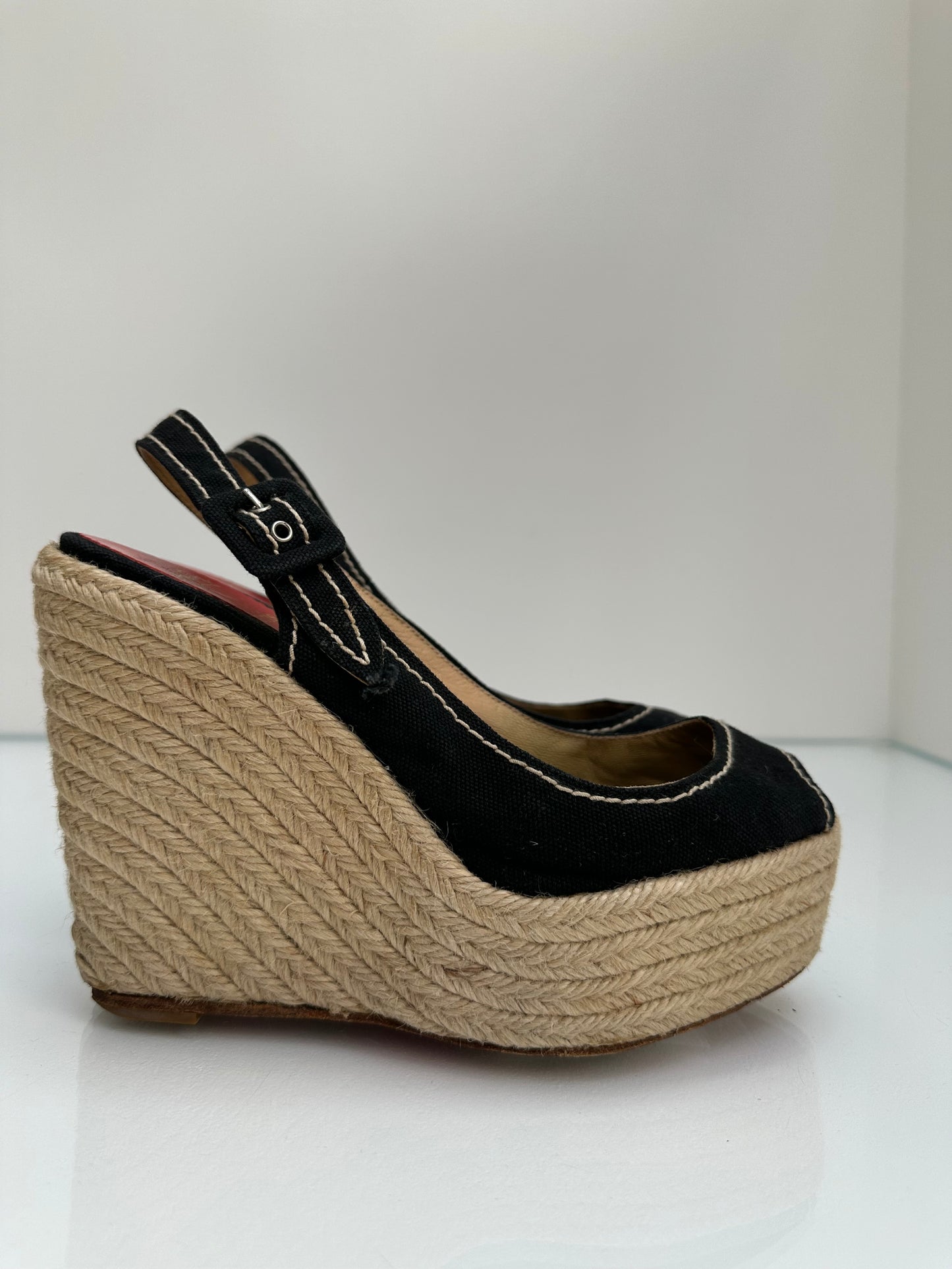 Christian Louboutin Black Wedges, 37