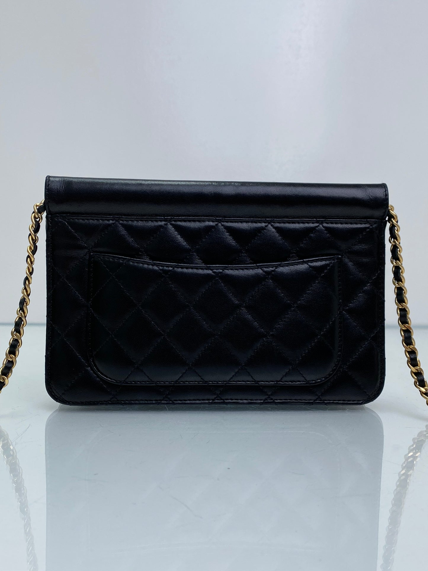 Chanel Vintage Black Crossing Times Flap Bag Quilted Lambskin GHW #18