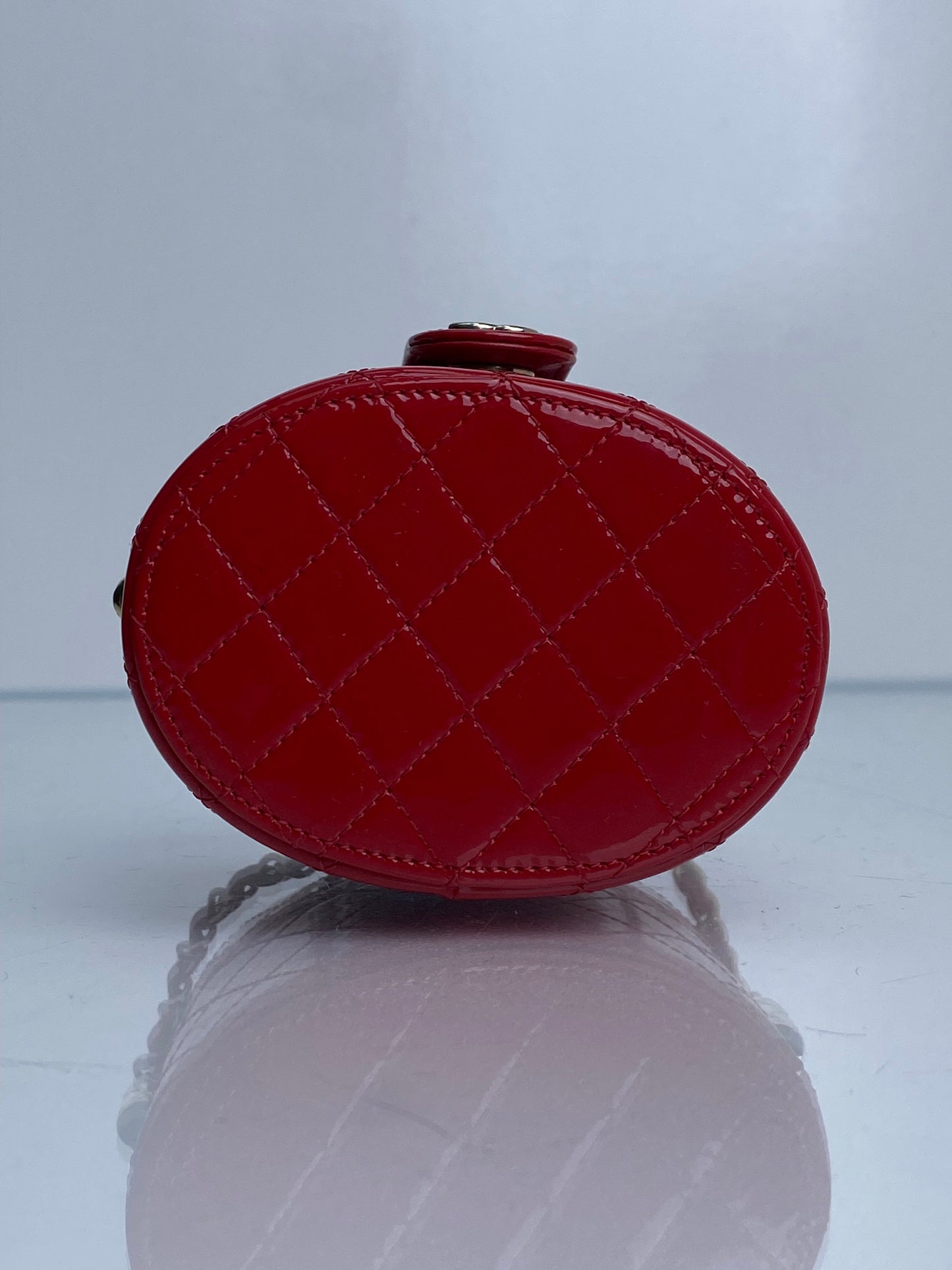 Chanel Red Mini CC Allure Vanity Bag Patent GHW