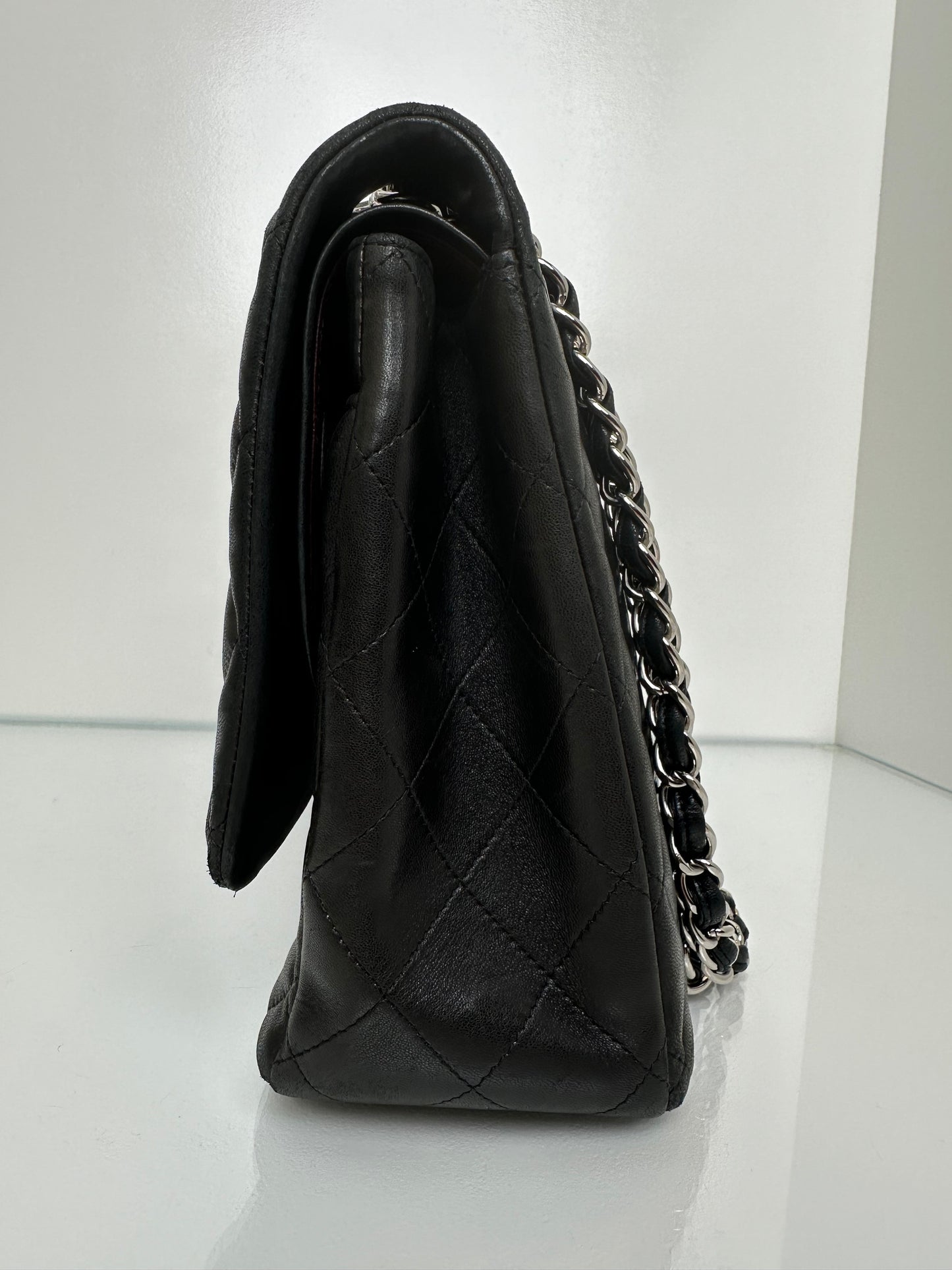 Chanel Black Lambskin Double Flap SHW