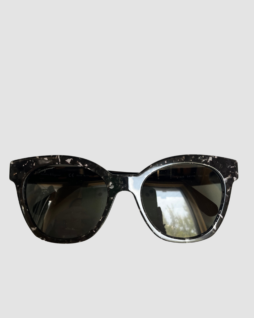 Salvatore Ferragamo Cat Eye Black Sunglasses
