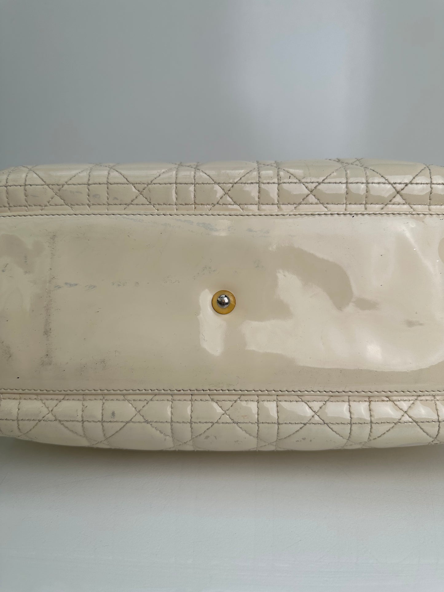 Dior Vintage Cream Cannage Large Lady Dior Bag GHW