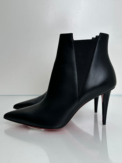 Christian Louboutin Black Pointed Toe Booties, 38