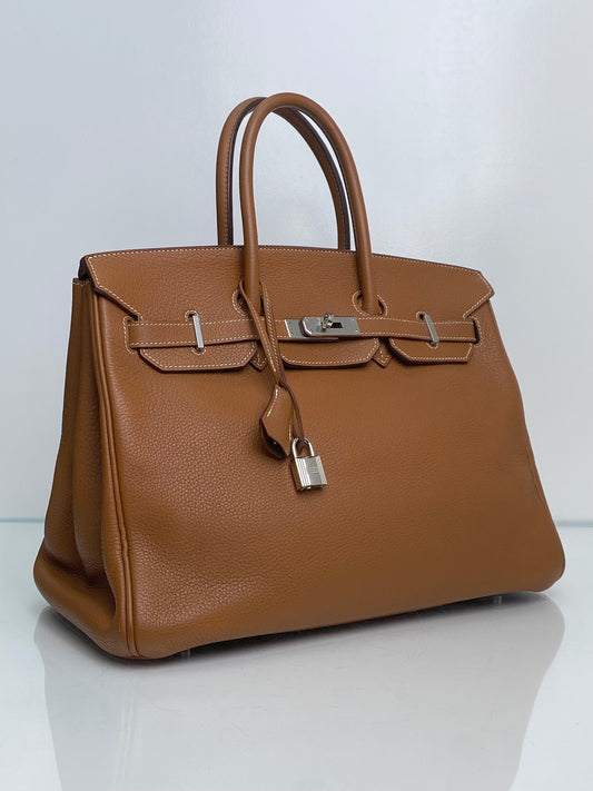 Hermes Birkin 35 Gold Togo PHW #M