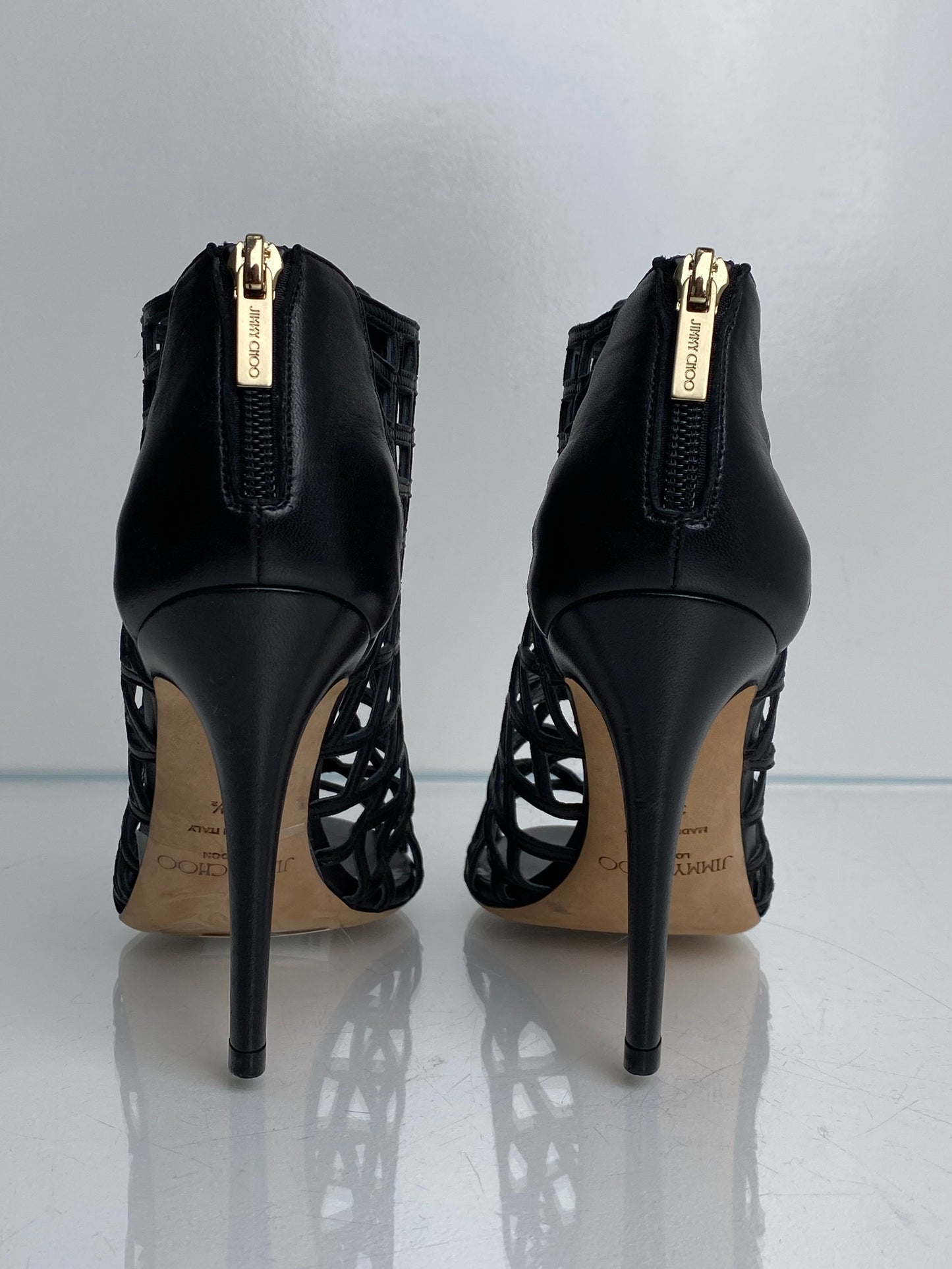 Jimmy Choo Black Caged Heels, 39.5