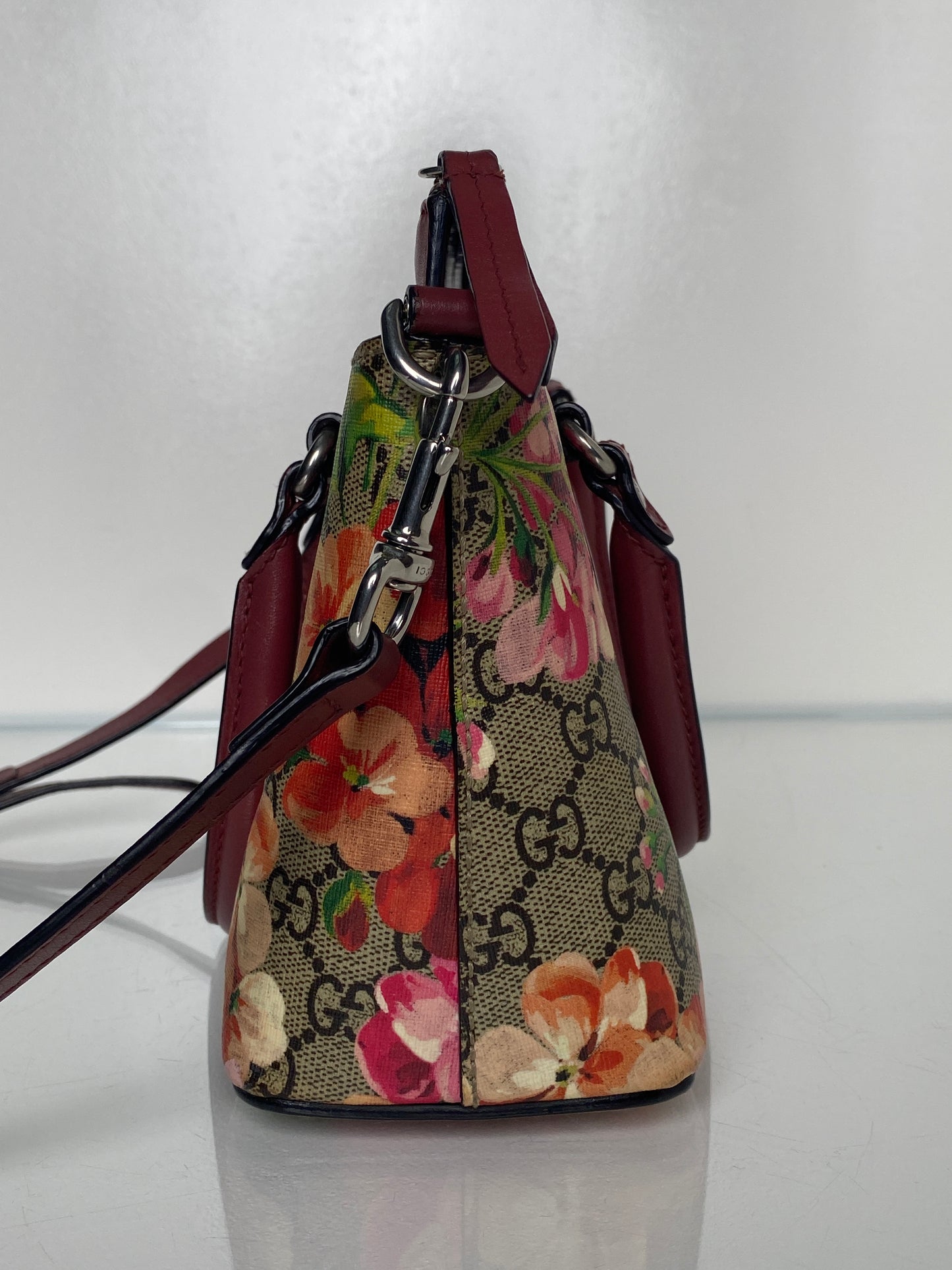 Gucci Blooms Mini Crossbody Tote Bag Pink GHW