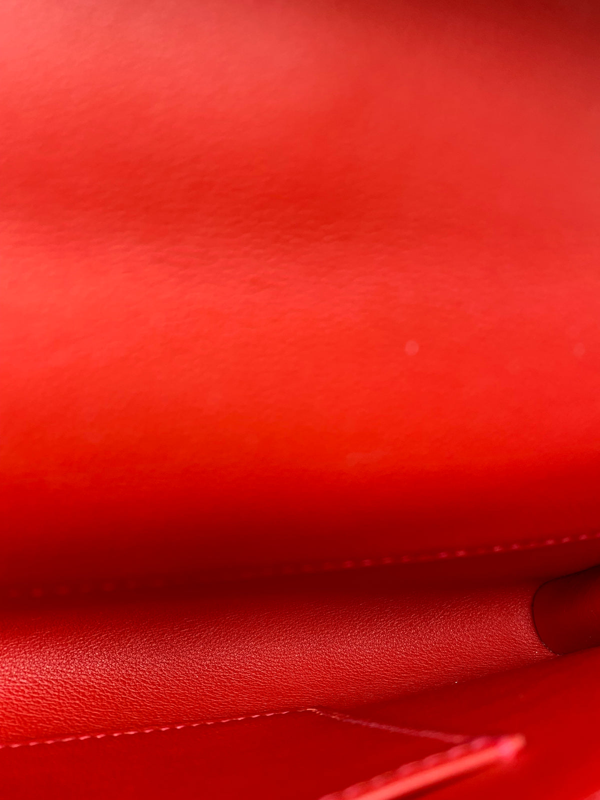 Hermes Kelly Cut Pochette Rouge Casaque Swift PHW #M