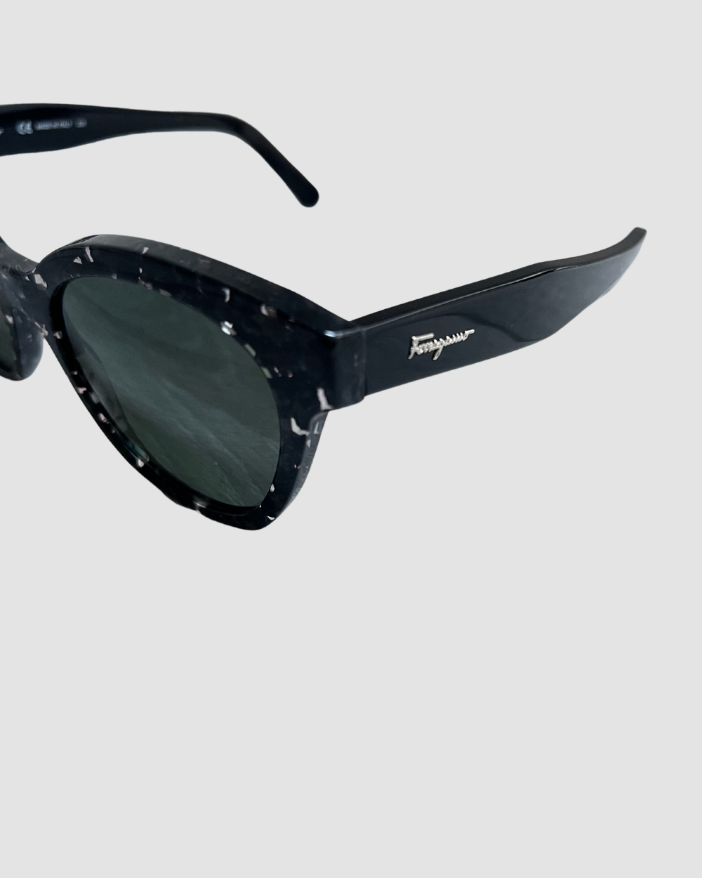 Salvatore Ferragamo Cat Eye Black Sunglasses