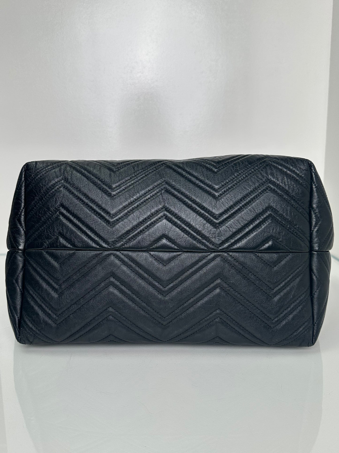 Gucci Black Leather Marmont Large Tote Bag BHW