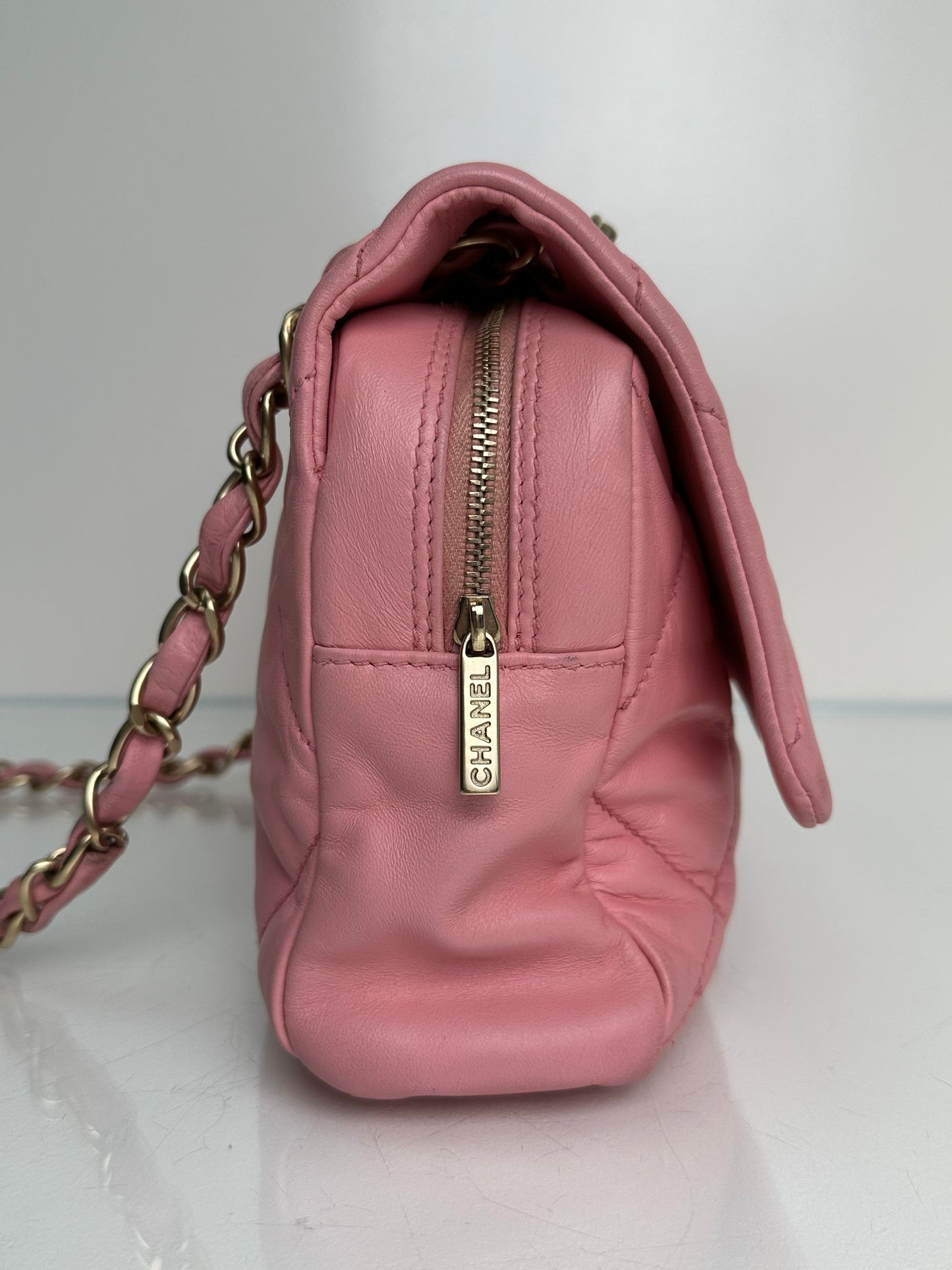 Chanel Pink Quilted Lambskin Flap Camera Bag GHW #08