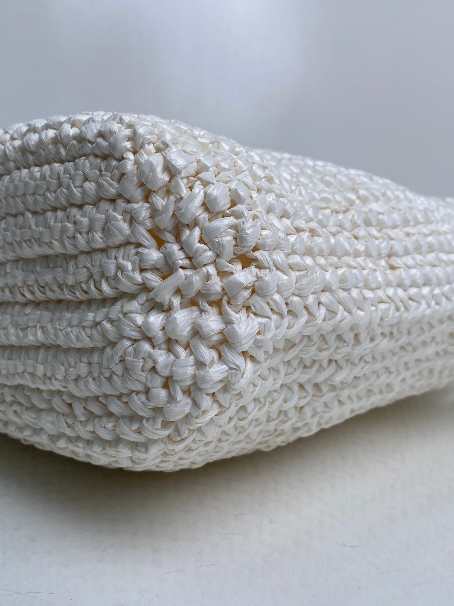 Prada White Logo Crochet Small Tote Bag