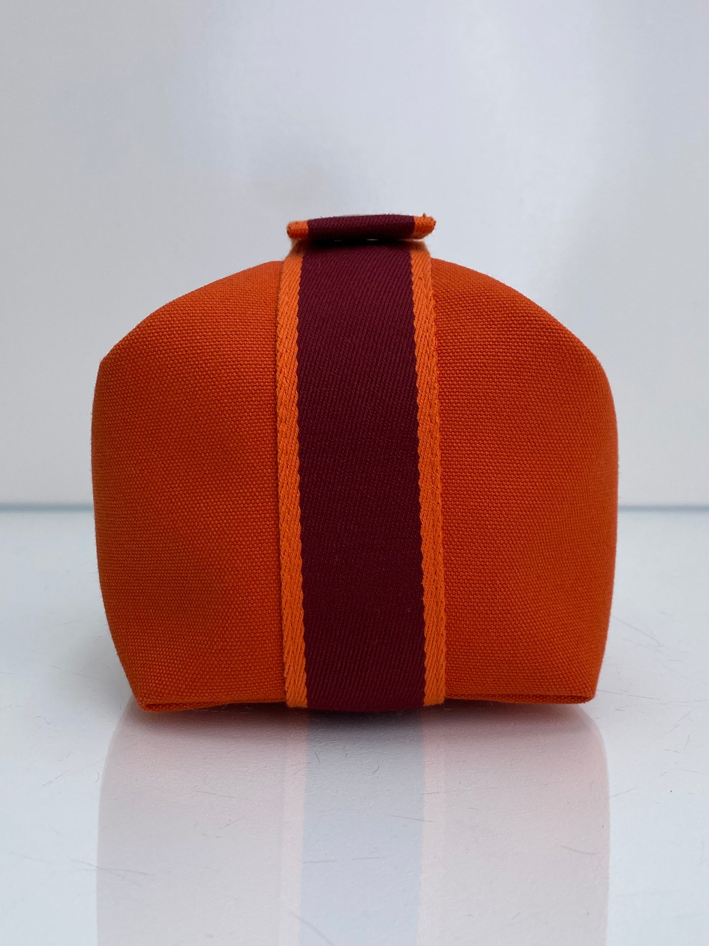 Hermes Bride A Brac PM Orange & Burgundy Toile Bag