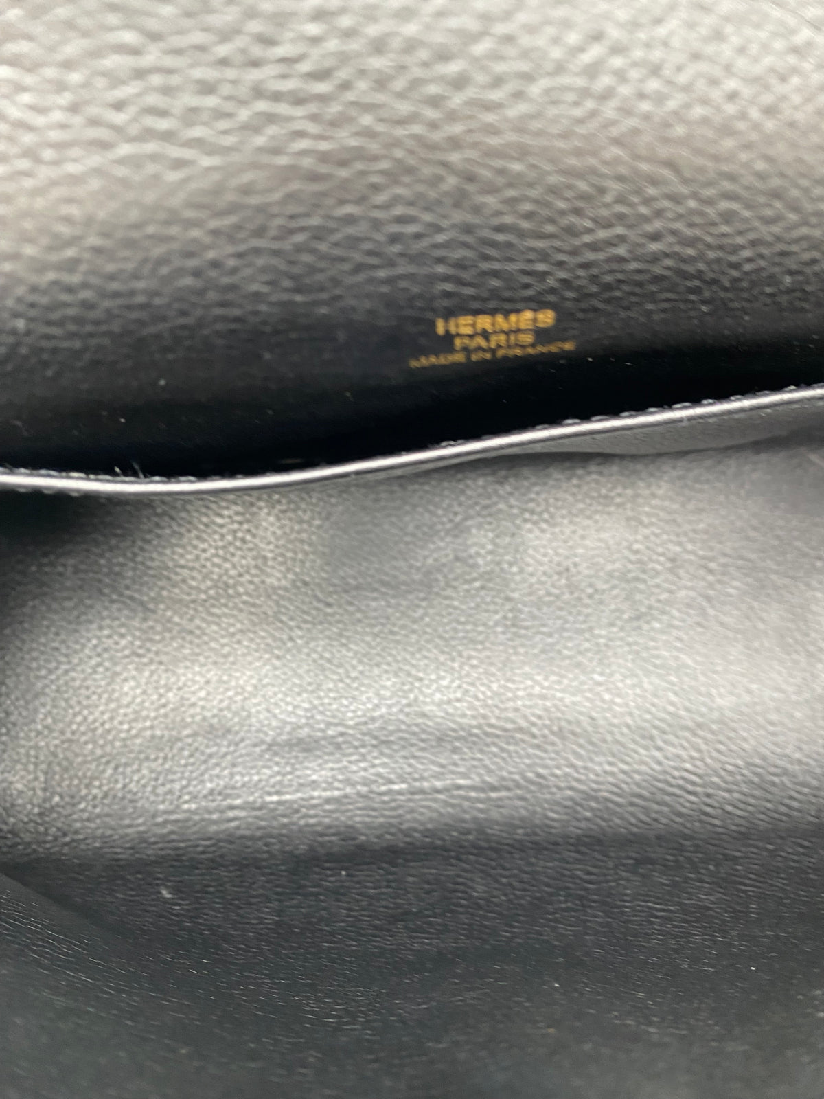 Hermes Kelly Pochette Noir Swift GHW #M
