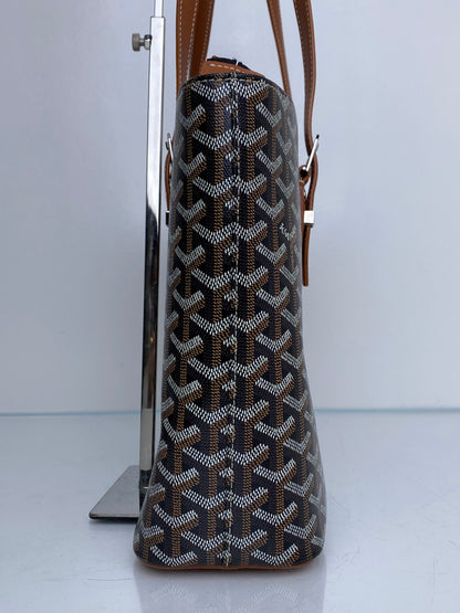 Goyard Black Goyardine Sac Marie Galante MM Tote Bag SHW