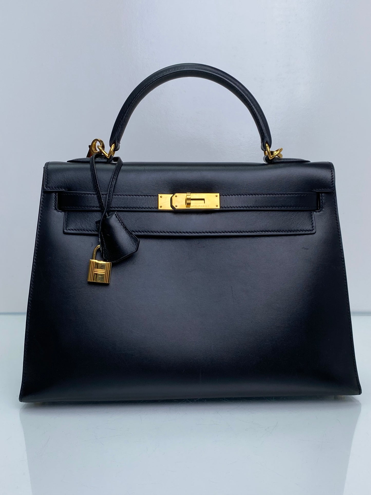Hermes Kelly Sellier Noir Box Calf GHW #G