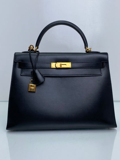Hermes Kelly Sellier Noir Box Calf GHW #G