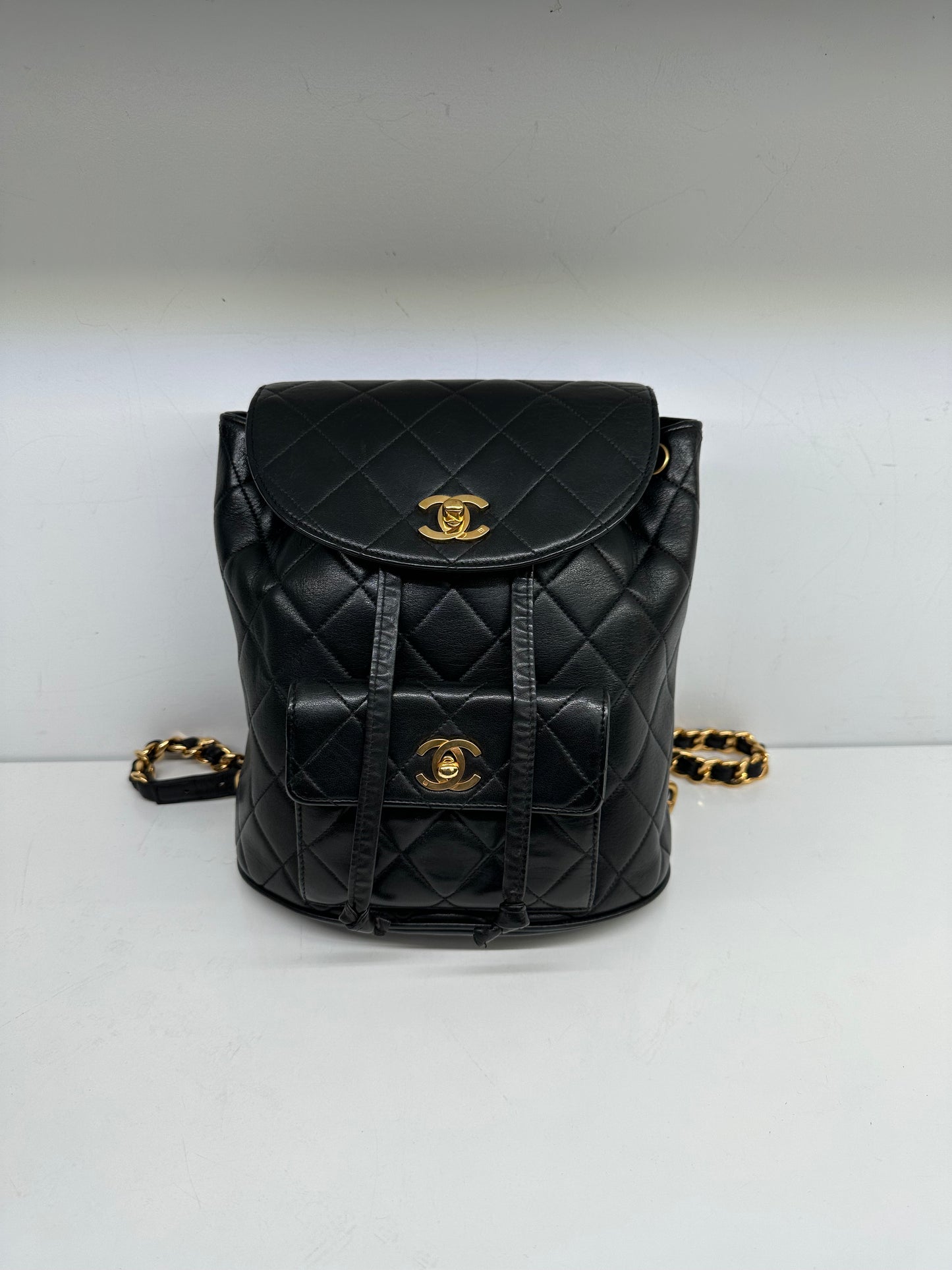 Chanel Duma Vintage Black Leather Backpack