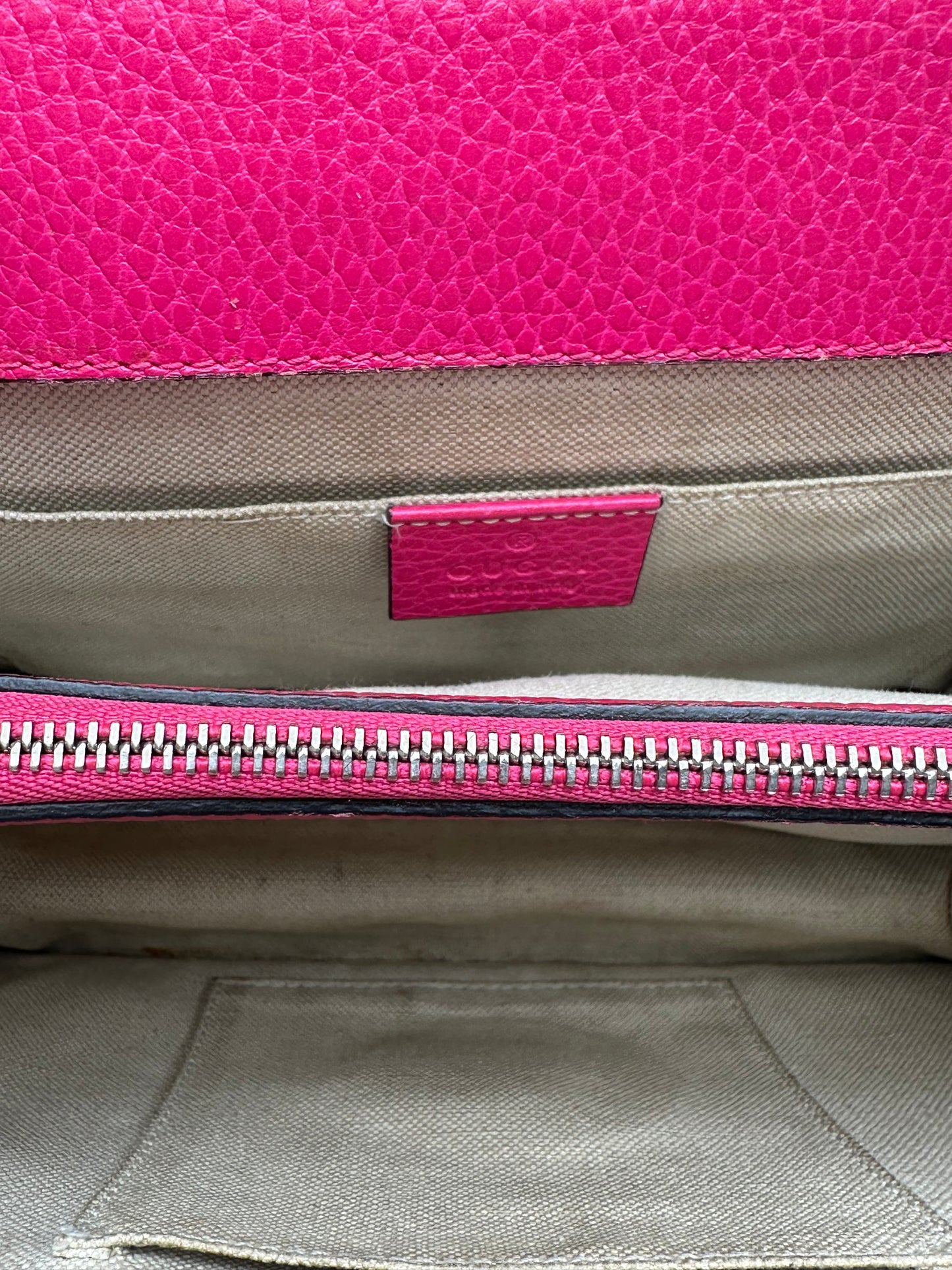 Gucci Hot Pink Leather Bamboo Tophandle Dionysus Bag SHW