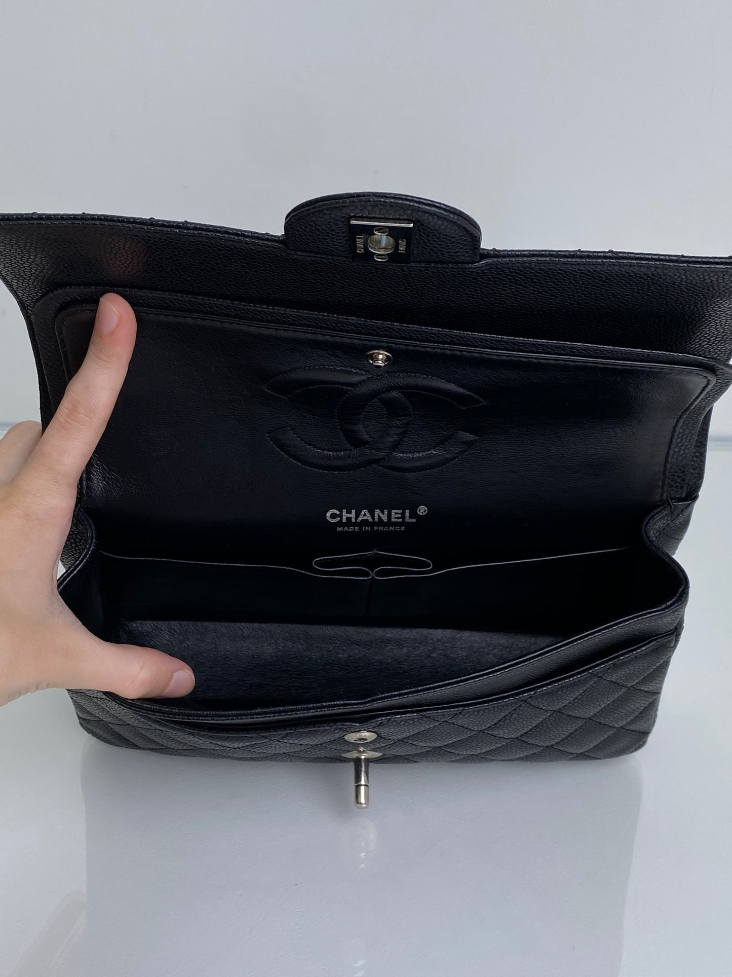 Chanel Black Caviar Classic Medium Flap Bag SHW
