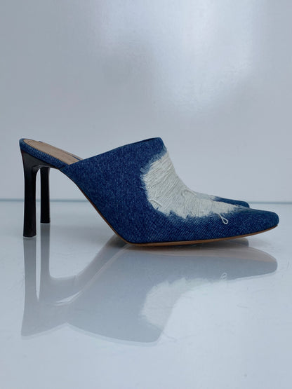 Loewe Medium & Acid Wash Denim Mule Heels, 38