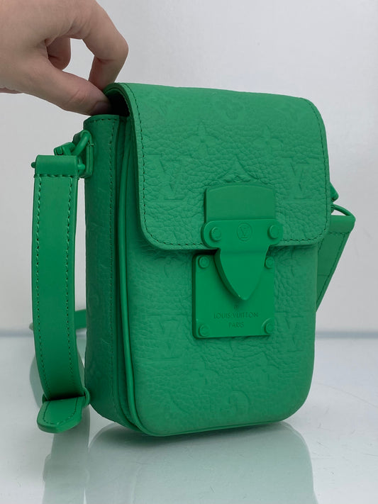 Louis Vuitton Green Taurillon S Lock Monogram Crossbody Bag