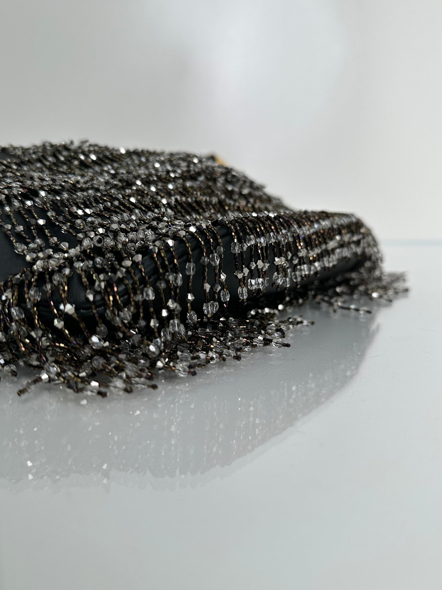 Dior Black & Crystal Tassel New Line A M Lambskin Bag GHW