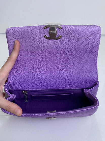 Chanel Mini Purple Ombre Flap Acrylic Chain Bag SHW