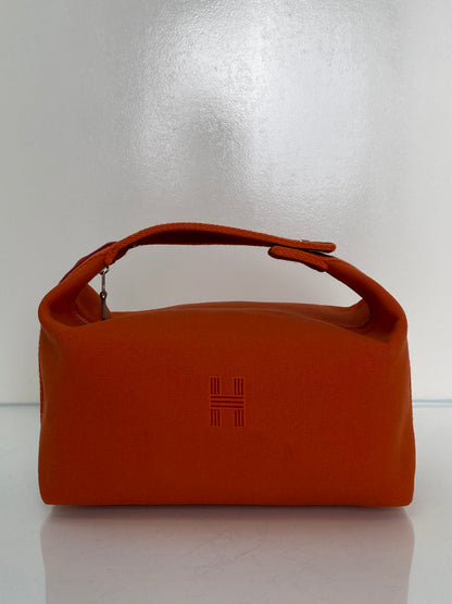 Hermes Brides de Brac Orange Toile Pouch SHW