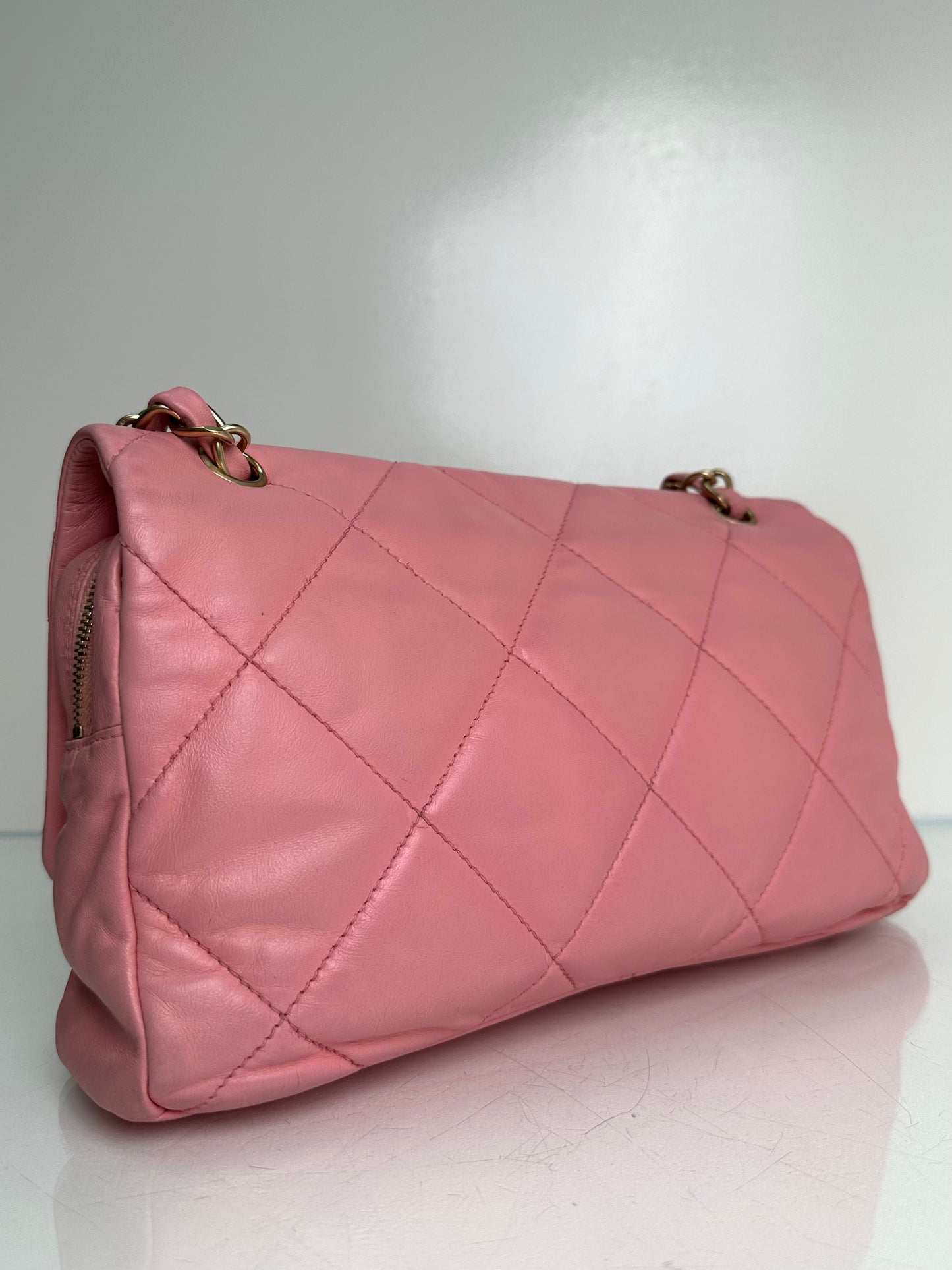 Chanel Pink Quilted Lambskin Flap Camera Bag GHW #08