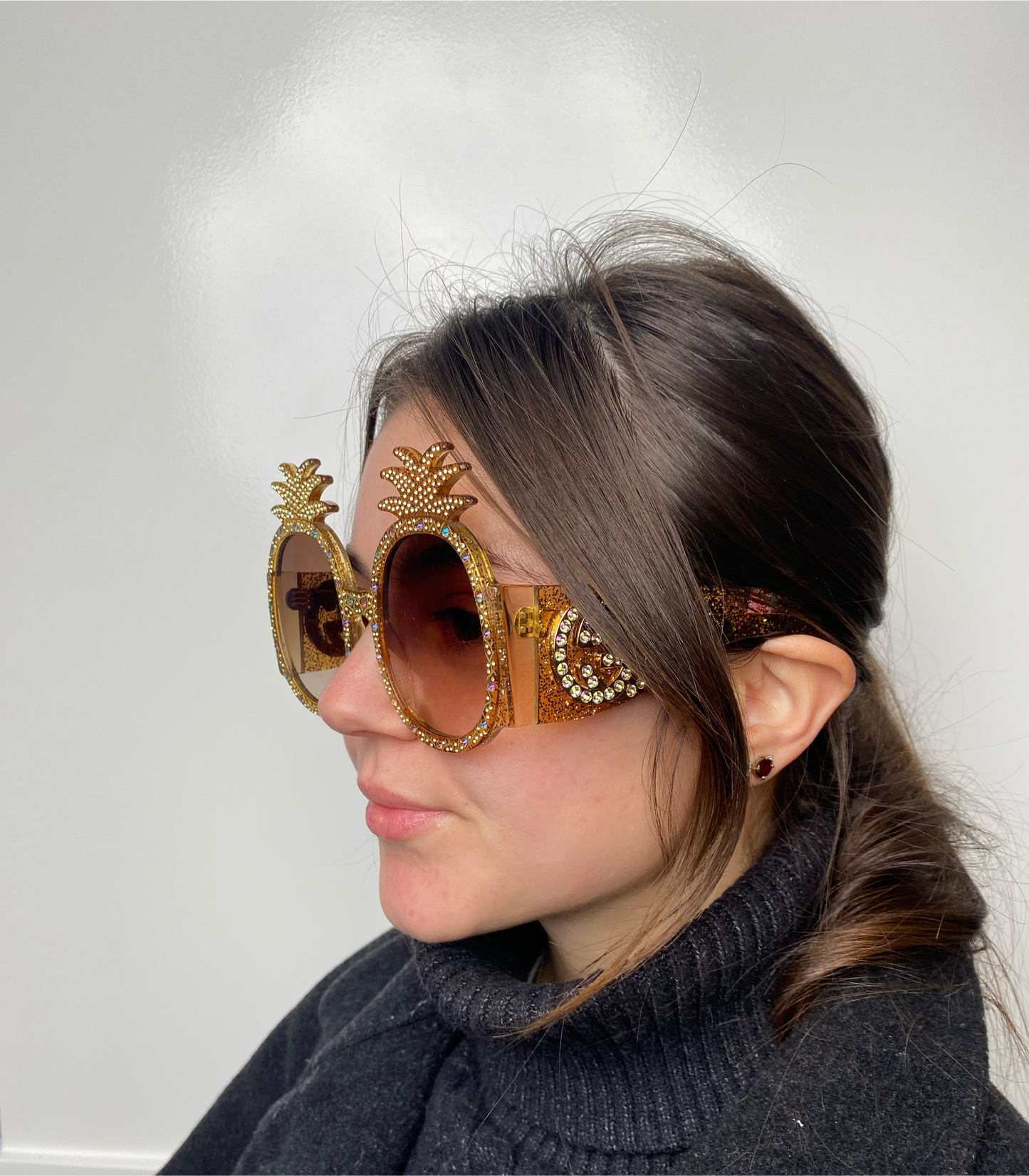 Gucci Hollywood Forever Pineapple Gold Sunglasses