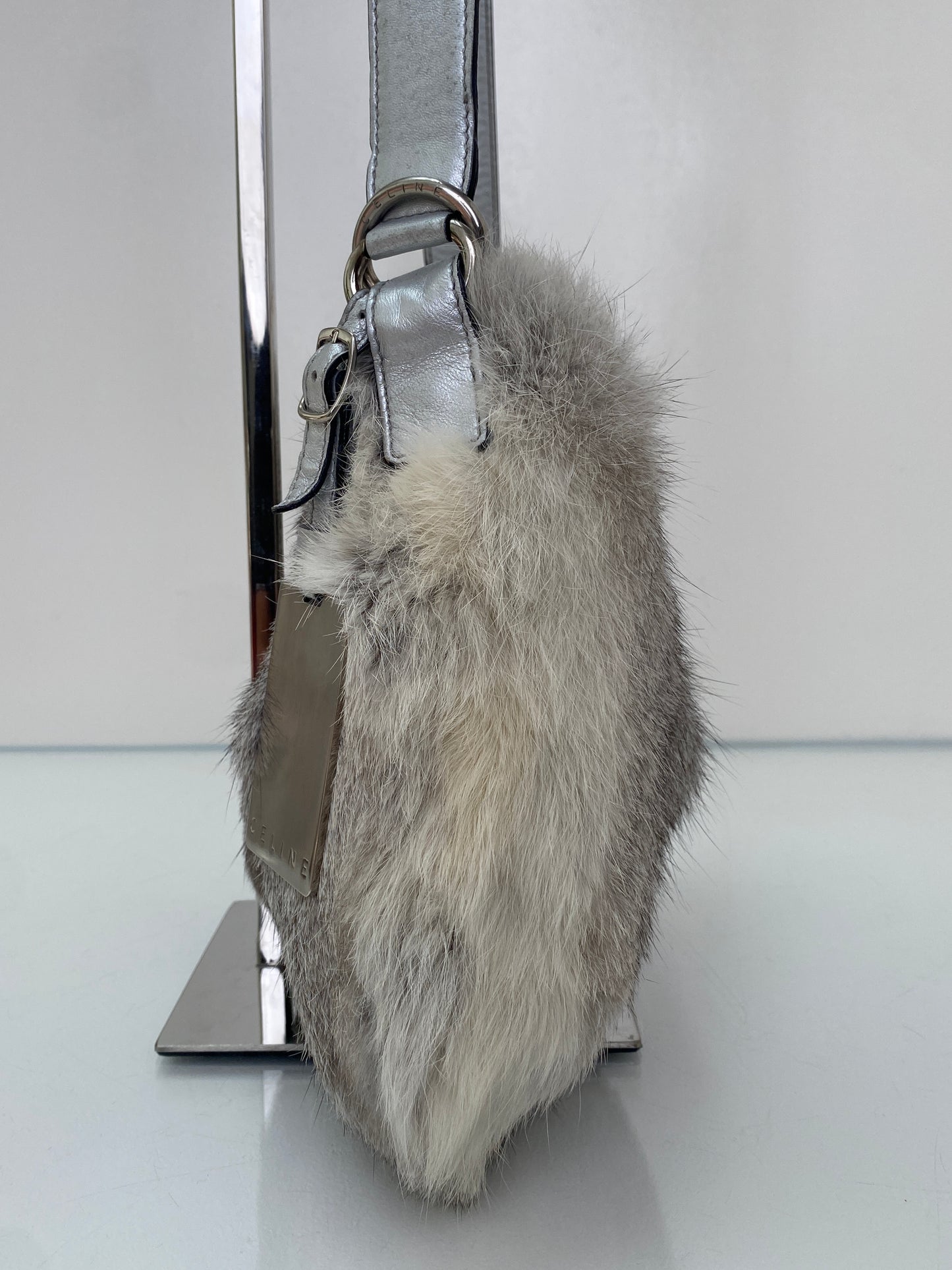 Celine Rabbit Fur Shoulder Bag SHW