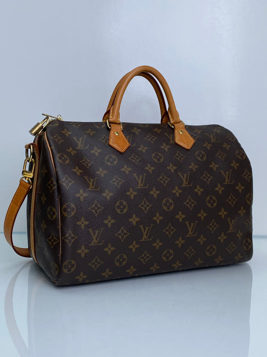 Louis Vuitton Monogram Speedy 35 Bandouliere Bag GHW