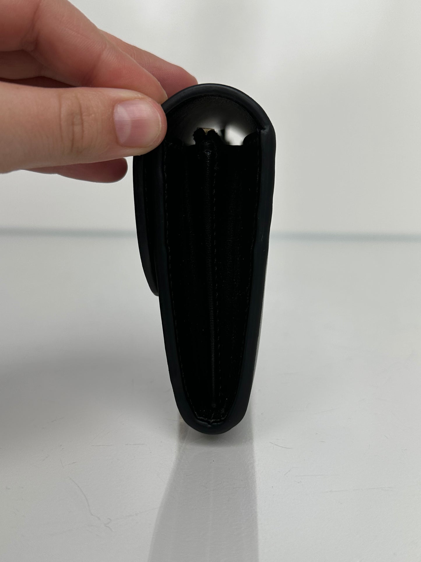 Celine Black Shiny Calfskin Large Triomphe Wallet GHW