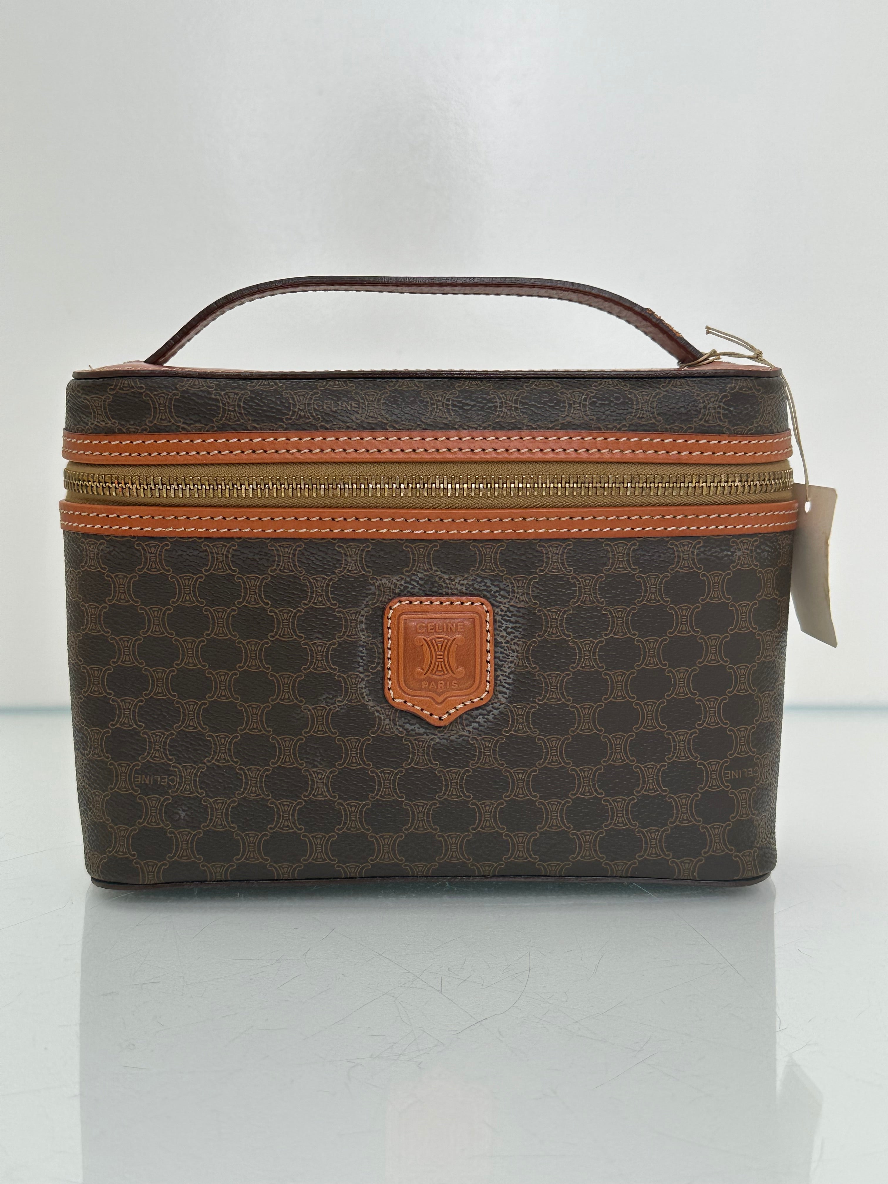 Celine Canvas Macadam East/West Vanity Bag GHW