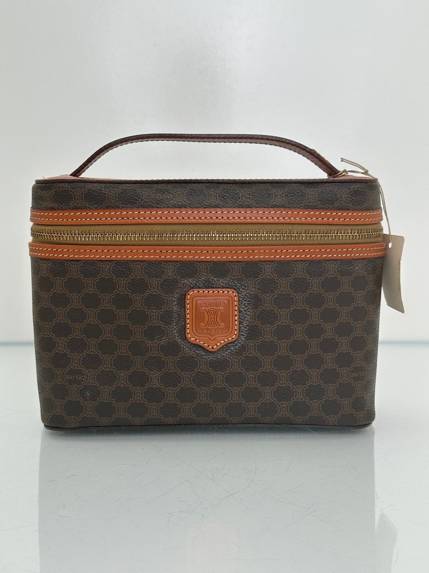 Celine Canvas Macadam East/West Vanity Bag GHW