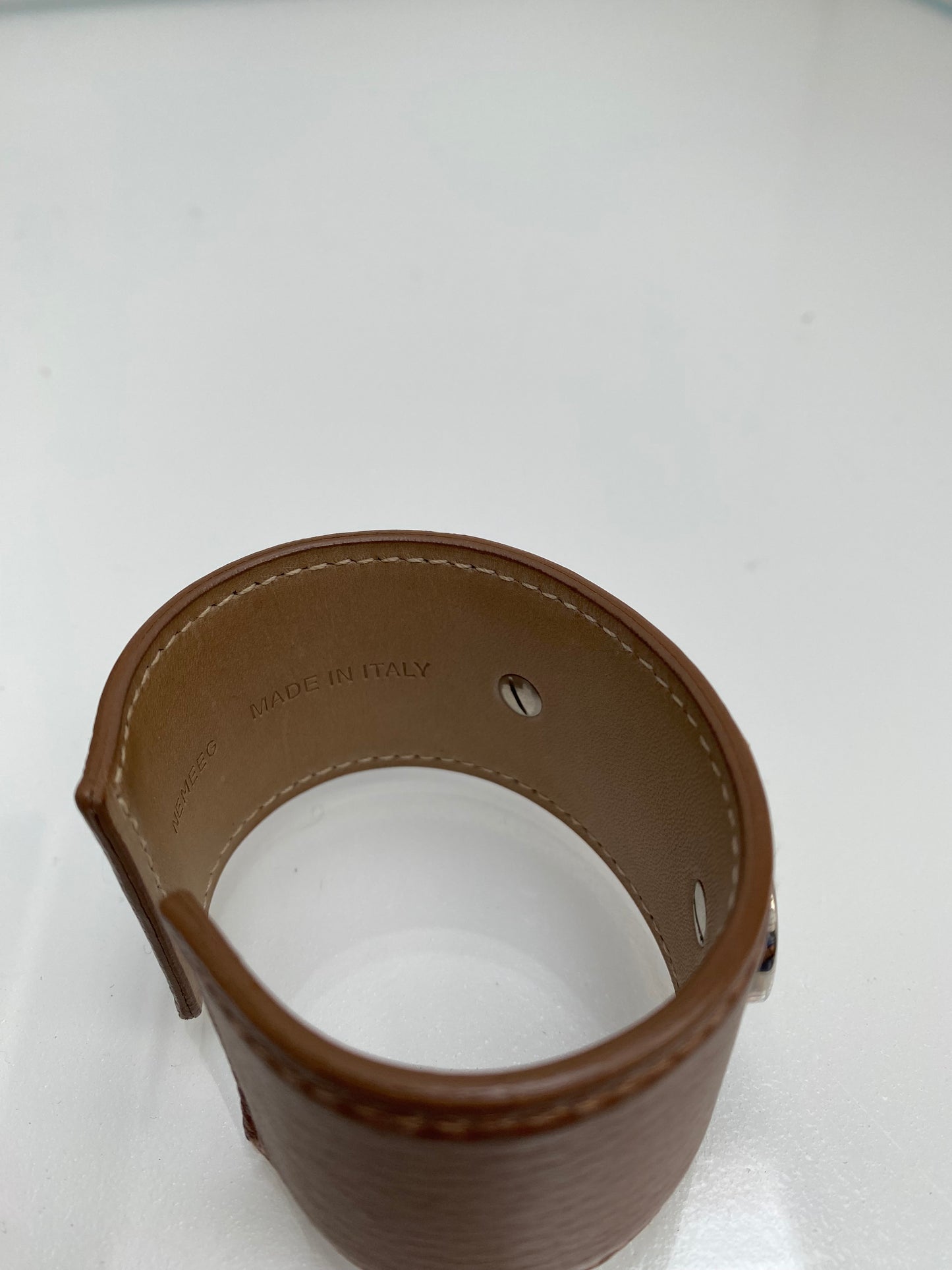 Bulgari Brown Leather Cuff