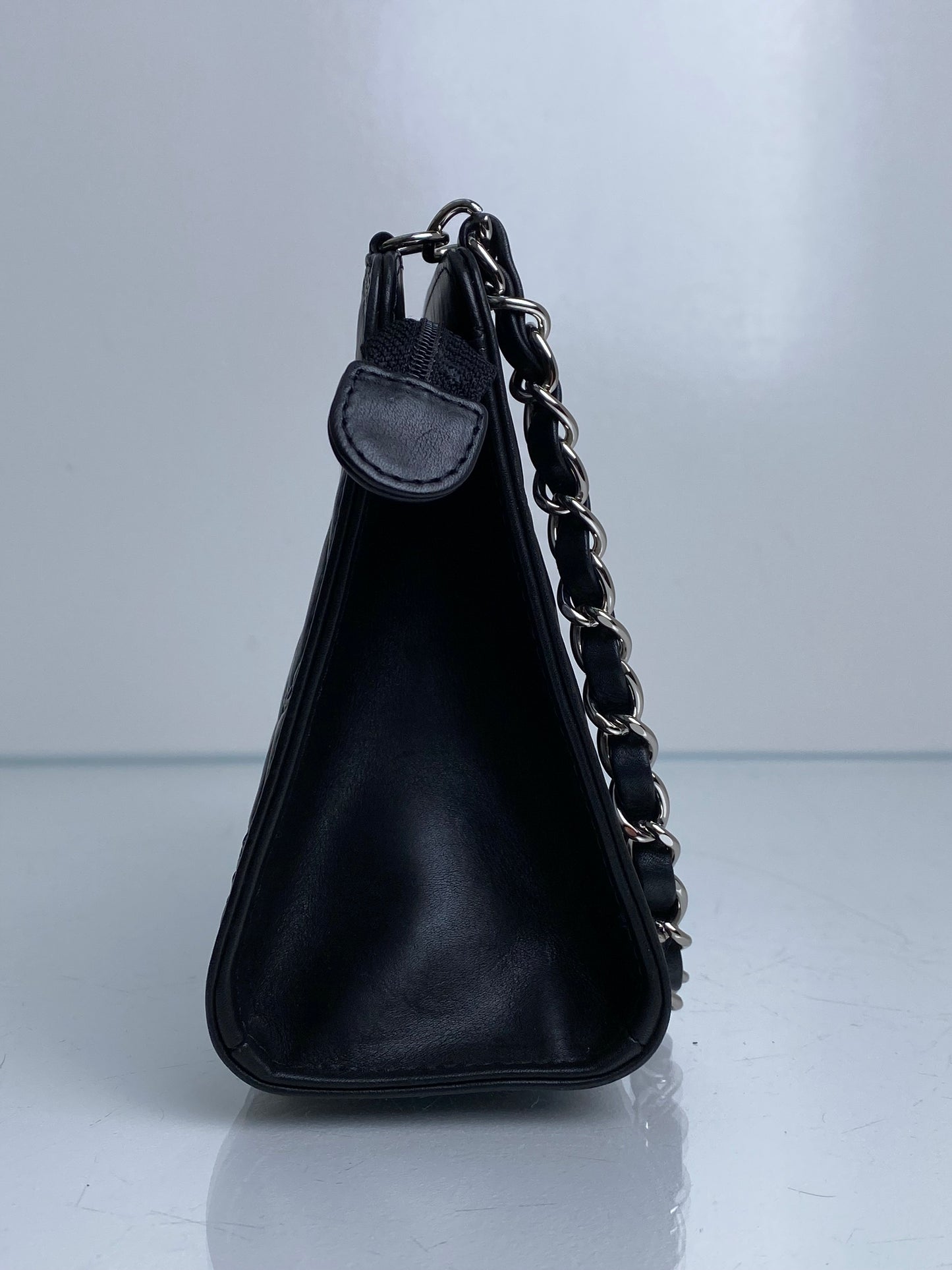 Chanel Lucky Charm Black Patent Short Chain Clutch SHW