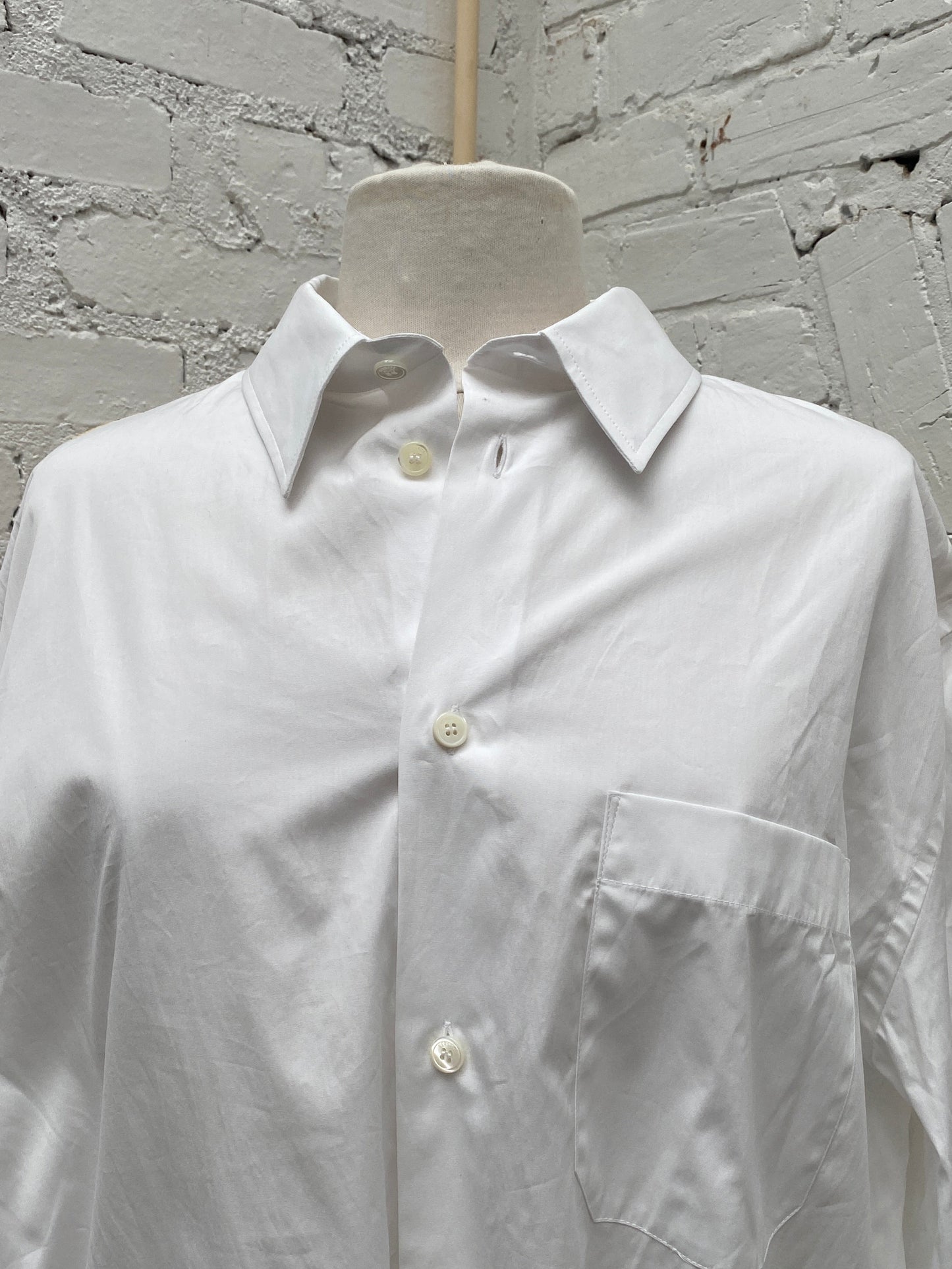 Versace White Shoulder Detail Button Down, 56
