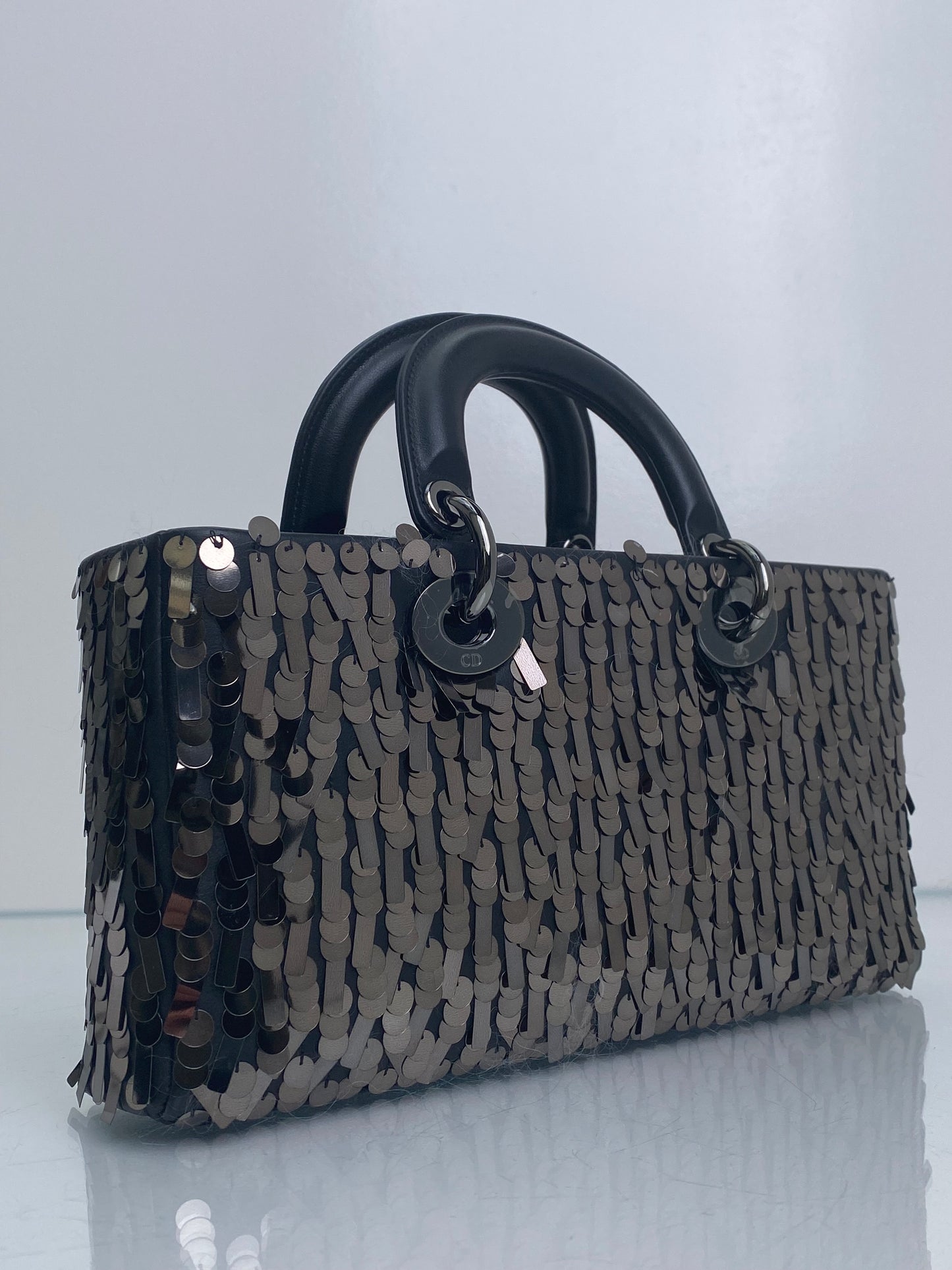Dior Black Sequin Lady D-Joy Medium Bag RHW
