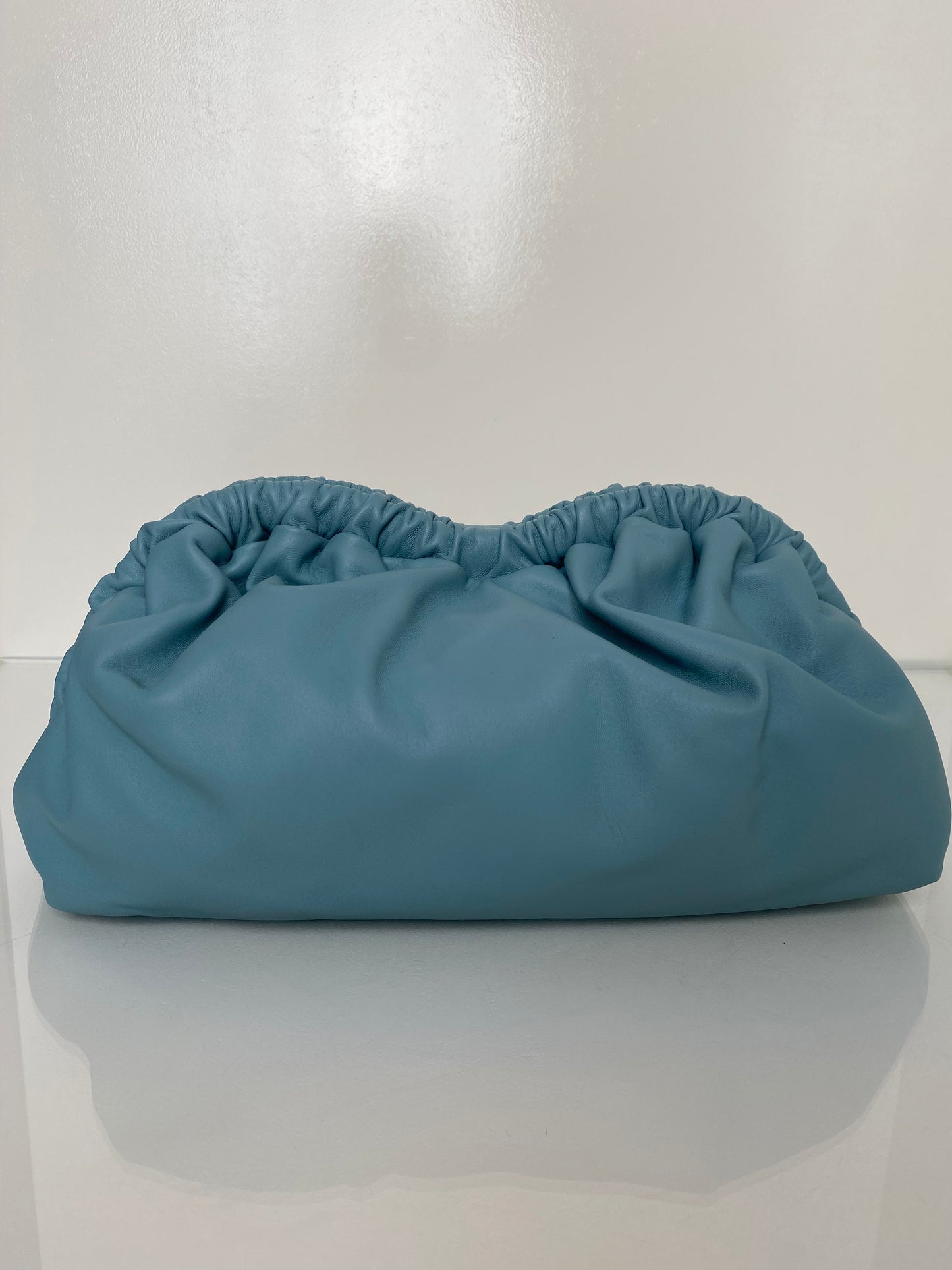 Mansur Gavriel Blue Leather Cloud Clutch