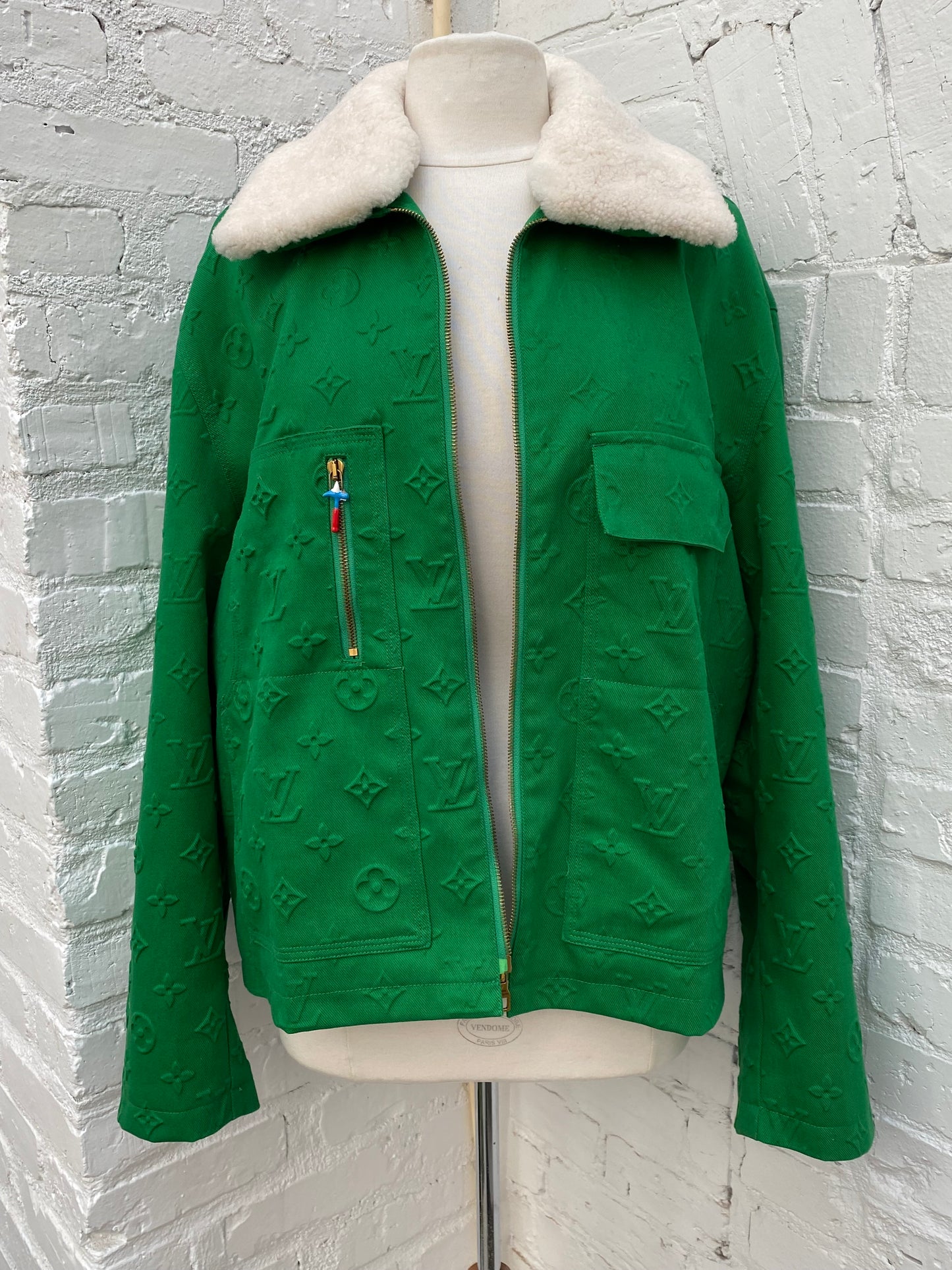 Louis Vuitton Green Monogram Workwear Denim Jacket, L