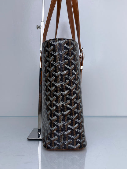 Goyard Black Goyardine Sac Marie Galante MM Tote Bag SHW