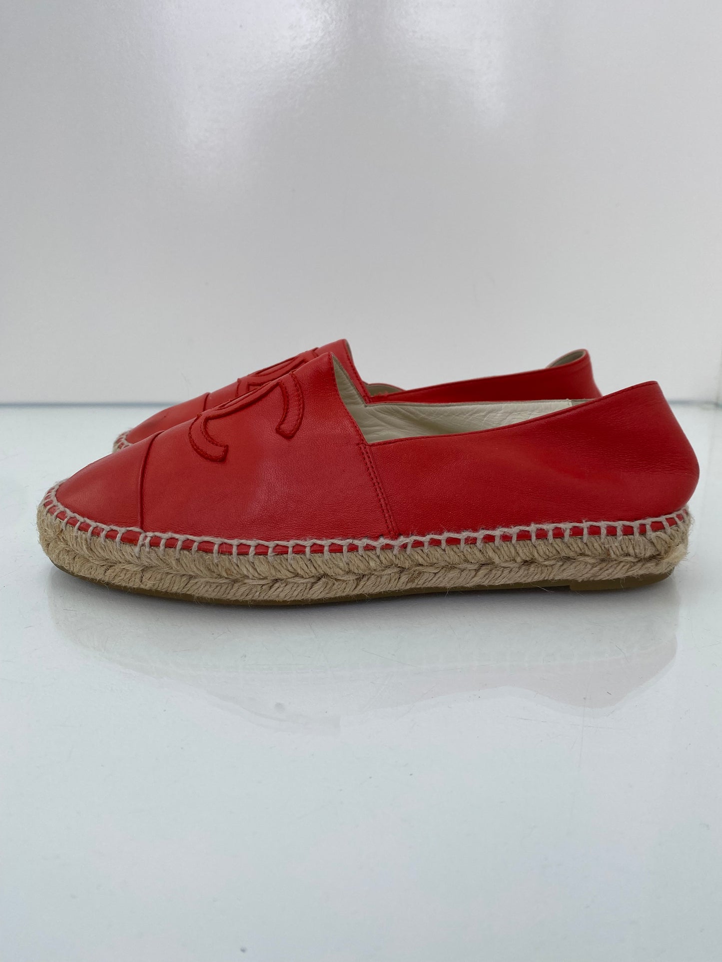 Chanel Red CC Espadrilles, 40