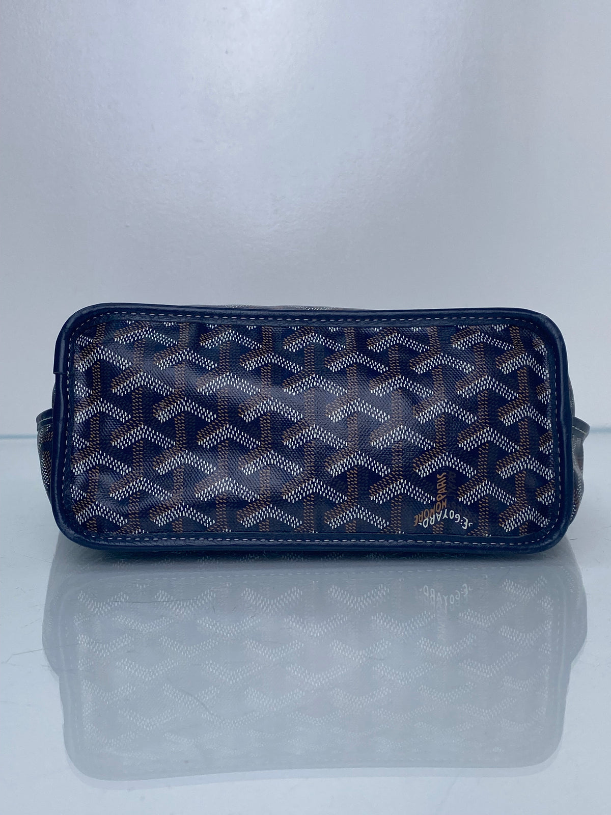 Goyard Navy Goyardine Reversible Anjou Mini Bag