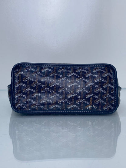 Goyard Navy Goyardine Reversible Anjou Mini Bag