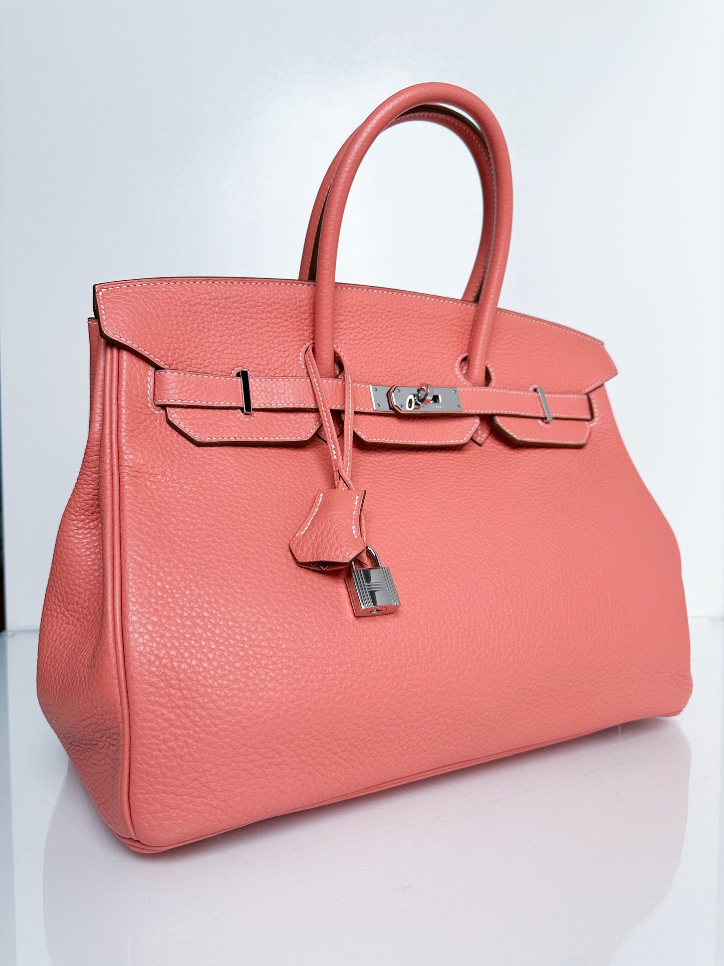 Hermes Birkin 35 Crevette Clemence PHW #Q